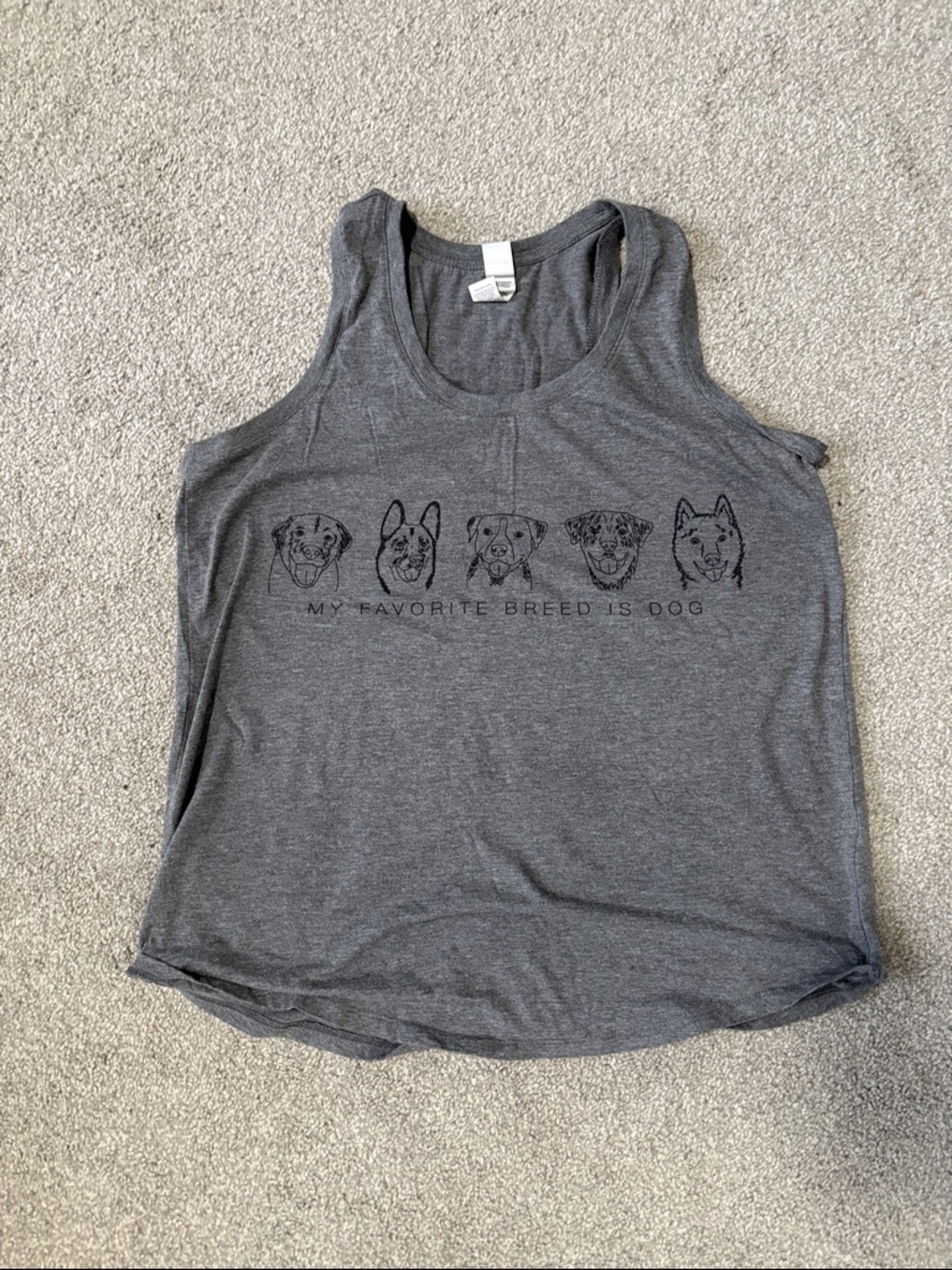 Next Level Apparel Gray Graphic Dog Tank